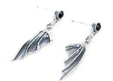 Antique S925 Sterling Silver Demon Bat Wings Earrings