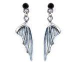 Antique S925 Sterling Silver Demon Bat Wings Earrings