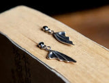 Antique S925 Sterling Silver Demon Bat Wings Earrings