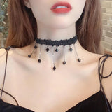 Gothic Punk Lace Choker Necklace Heart Collar Rock Jewelry