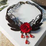 Gothic Punk Lace Choker Necklace Heart Collar Rock Jewelry