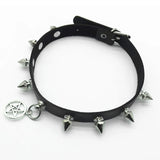 Gothic Punk Leather Choker Necklace for Women