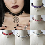 Gothic Punk Leather Choker Necklace for Women
