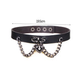 Gothic Punk Leather Choker Necklace - Emo Goth Collar Jewelry