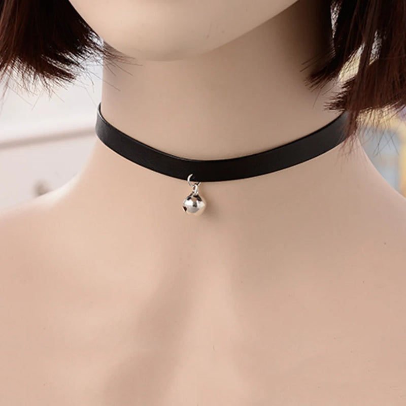 Gothic Punk Leather Choker Necklace
