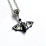 Gothic Punk Bat Enamel Pendant Necklace
