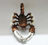 Gothic Punk Necklace Tibetan Silver Scorpion Double Teeth Sets