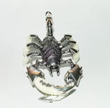Gothic Punk Necklace Tibetan Silver Scorpion Double Teeth Sets