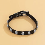 Gothic Punk Skull Studded Choker Necklace