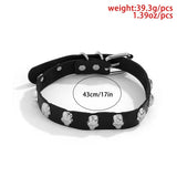 Gothic Punk Skull Studded Choker Necklace