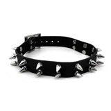 Gothic Punk Studded Leather Chain Necklace Jewelry