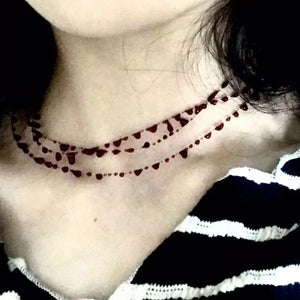Gothic Punk Blood Droplet Choker Necklace Short Chain Party Jewelry