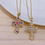 Gothic Punk Style Cross Pendant Necklace for Women's Collarbone Chain