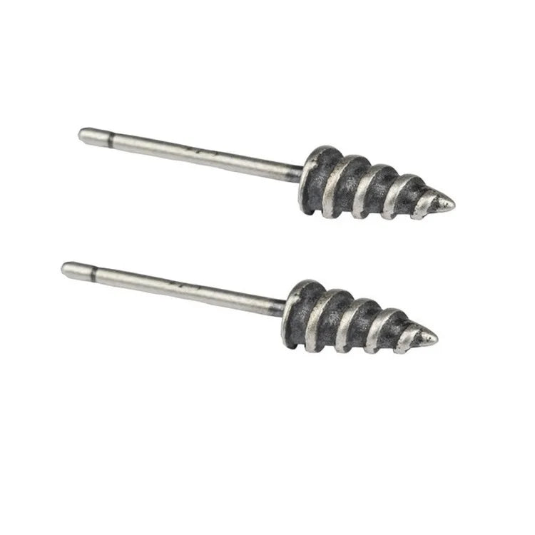 Gothic Punk 925 Silver Small Nail Stud Earrings