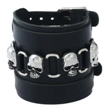 Gothic Punk Vintage Skull Rivet Leather Cuff Bracelet