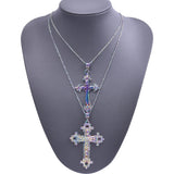 Gothic Cross Pendant Grunge Necklaces Crucifix Collier Croix