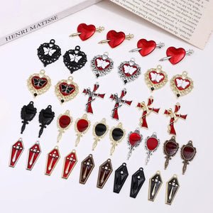 Gothic Wind Butterfly Love Cross Pendant DIY Earrings Necklace Accessories