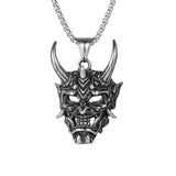 Gothic Retro Stainless Steel Ghost Mask Pendant Necklace For Men Boys