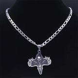 Gothic Satan Death Demon Skull Necklace for Men