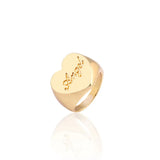 Gothic Silver Heart Chunky Rings Square Geometric Metal