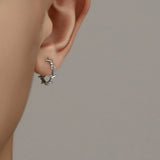 Gothic Silver Thorns Hoops Earrings for Party
