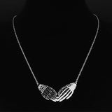 Gothic Skeleton Hand Punk Necklaces Women Stainless Steel Hip Hop Necklaces