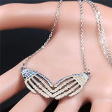 Gothic Skeleton Hand Punk Necklaces Women Stainless Steel Hip Hop Necklaces