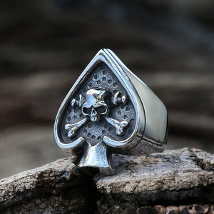 Gothic Skull Heart Rings for Men Vintage Punk Love Gesture Finger