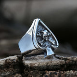 Gothic Skull Heart Rings for Men Vintage Punk Love Gesture Finger