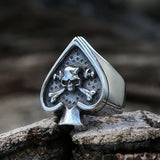 Gothic Skull Heart Rings for Men Vintage Punk Love Gesture Finger
