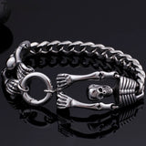 Gothic Skull Body Bracelet Men Biker Jewelry Stainless Steel Accessories