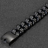 Gothic Skull Bracelet Men Stainless Steel Biker Jewellery