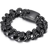 Gothic Skull Bracelet Men Stainless Steel Biker Jewellery