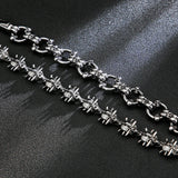 Gothic Skull Bracelet Men Stainless Steel 3D Skeleton Chain Biker Jewelry