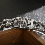 Gothic Skull Bracelet for Men Stainless Steel Chain Punk Biker