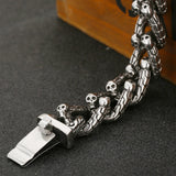 Gothic Skull Bracelet for Men Stainless Steel Chain Punk Biker