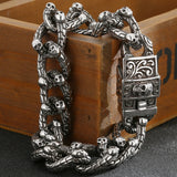 Gothic Skull Bracelet for Men Stainless Steel Chain Punk Biker