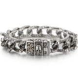 Gothic Skull Bracelet for Men Stainless Steel Chain Punk Biker
