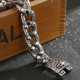 Gothic Skull Bracelet for Men Stainless Steel Chain Punk Biker