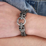 Gothic Skull Head Charm Bracelet Men Punk Rock Bikers Bracelets Bangles