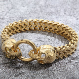Gothic Skull Head Charm Bracelet Men Punk Rock Bikers Bracelets Bangles