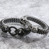 Gothic Skull Head Charm Bracelet Men Punk Rock Bikers Bracelets Bangles