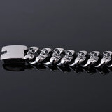 Gothic Skull 19MM Stainless Steel Ghost Chain Bracelet For Men