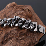 Gothic Skull 19MM Stainless Steel Ghost Chain Bracelet For Men