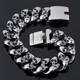 Gothic Skull 19MM Stainless Steel Ghost Chain Bracelet For Men