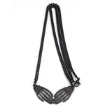 Gothic Skull Skeleton Hand Necklace Stainless Steel Goth Grunge