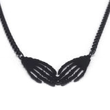 Gothic Skull Skeleton Hand Necklace Stainless Steel Goth Grunge