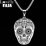 Gothic Skull Skeleton Necklace Stainless Steel Punk Pirate Choker Halloween Gift