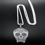 Gothic Skull Skeleton Necklace Stainless Steel Punk Pirate Choker Halloween Gift