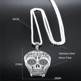 Gothic Skull Skeleton Necklace Stainless Steel Punk Pirate Choker Halloween Gift
